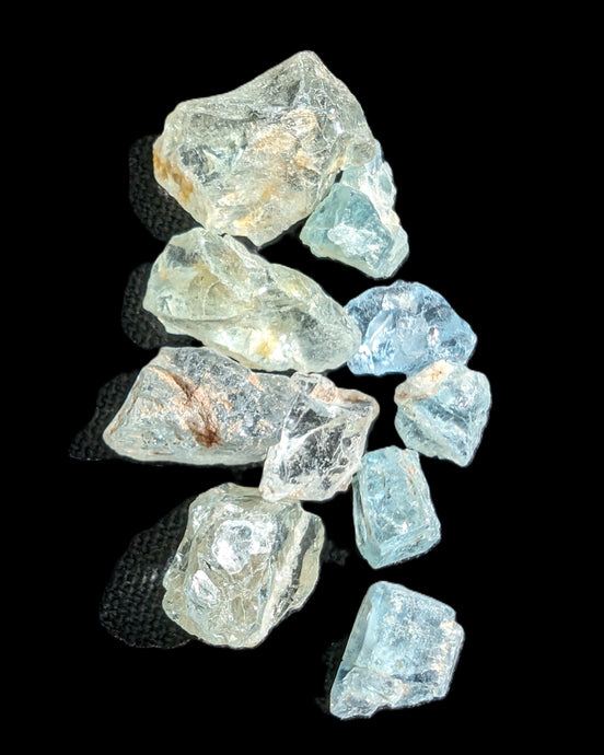 Aquamarine tiny natural crystals 6-7g in sunlight - Rocks and Things Store