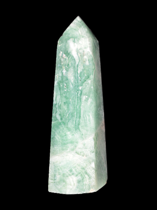 Green Fluorite obelisk 707g in sunshine