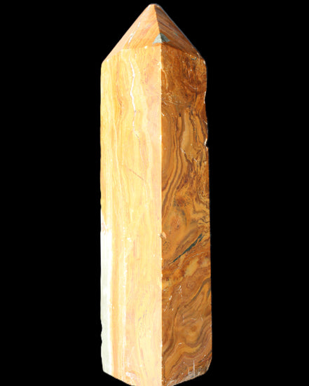 Afghan Jade Serpentine obelisk 764g in sunlight - Rocks and Things Store