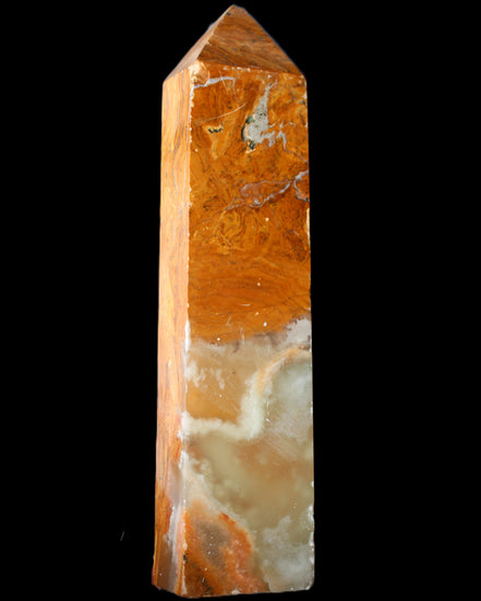 Afghan Jade Serpentine obelisk 764g in sunlight - Rocks and Things Store