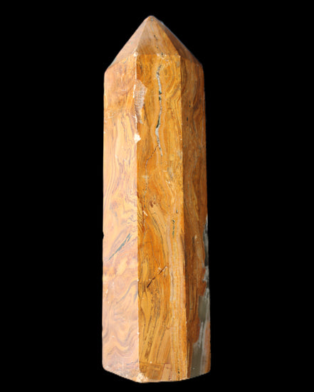 Afghan Jade Serpentine obelisk 764g in sunlight - Rocks and Things Store