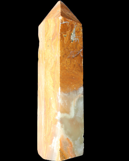 Afghan Jade Serpentine obelisk 764g in sunlight - Rocks and Things Store