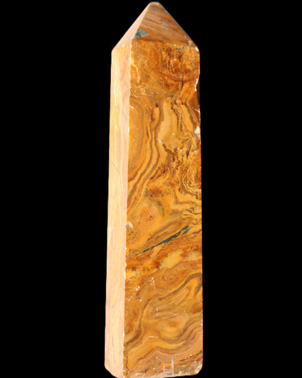 Afghan Jade Serpentine obelisk 764g in sunlight - Rocks and Things Store