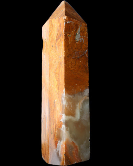 Afghan Jade Serpentine obelisk 764g in sunlight - Rocks and Things Store
