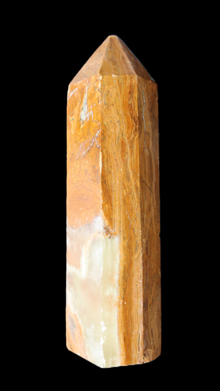 Afghan Jade Serpentine obelisk 764g in sunlight - Rocks and Things Store