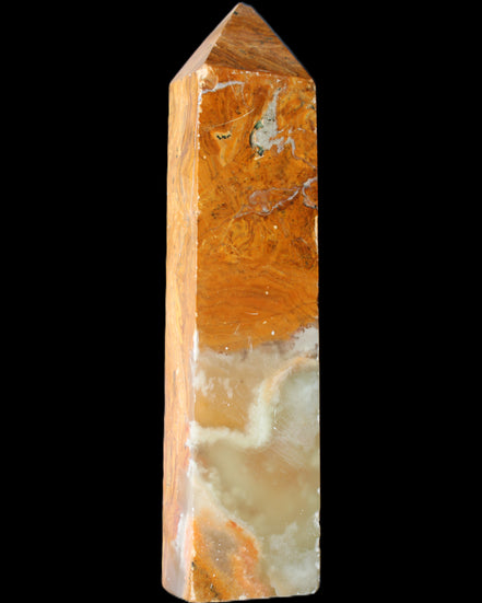 Afghan Jade Serpentine obelisk 764g in sunlight - Rocks and Things Store