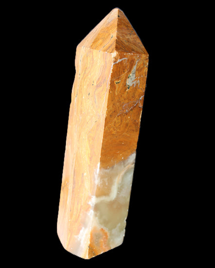 Afghan Jade Serpentine obelisk 764g in sunlight - Rocks and Things Store