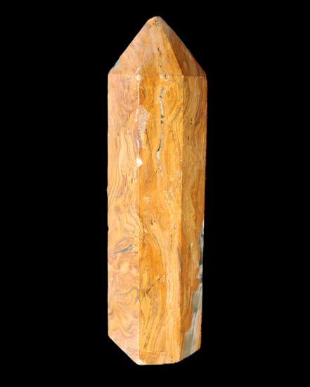 Afghan Jade Serpentine obelisk 764g in sunlight - Rocks and Things Store