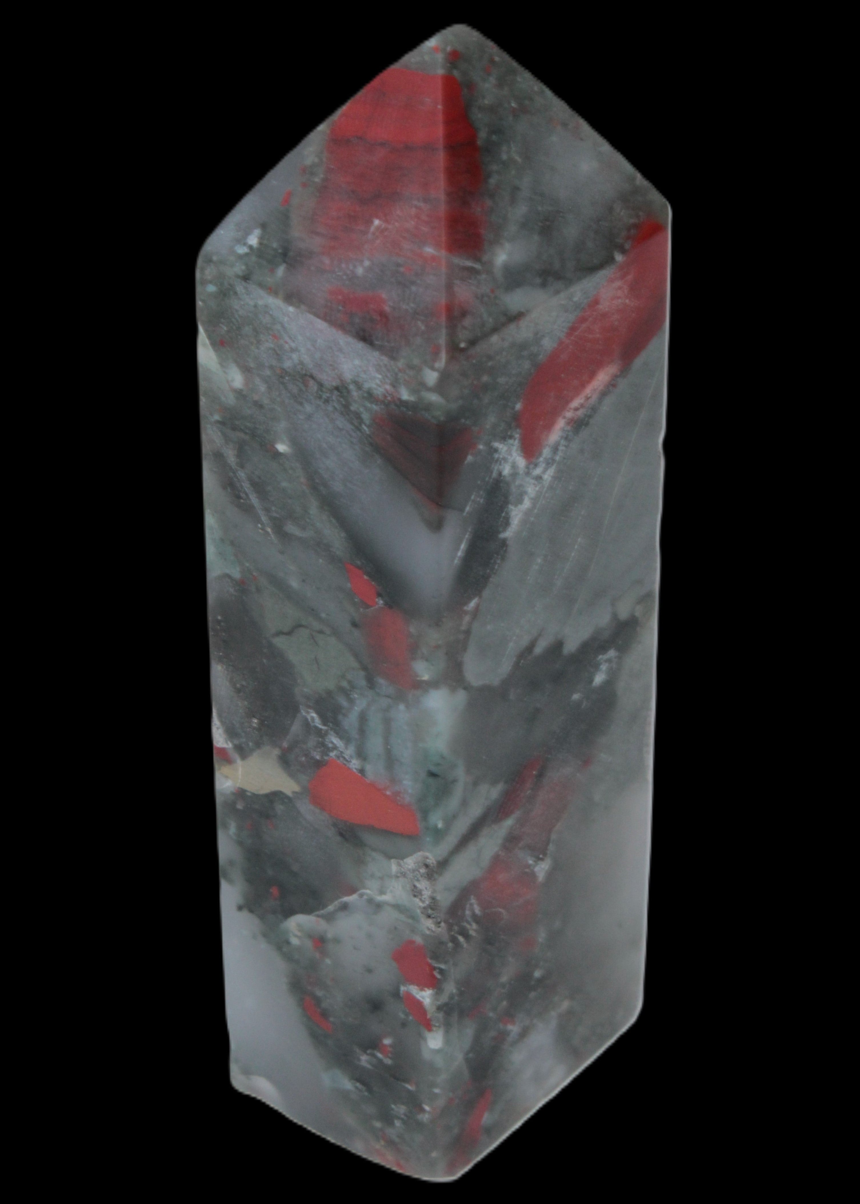 African Bloodstone obelisk 248g in sunshine - Rocks and Things Store