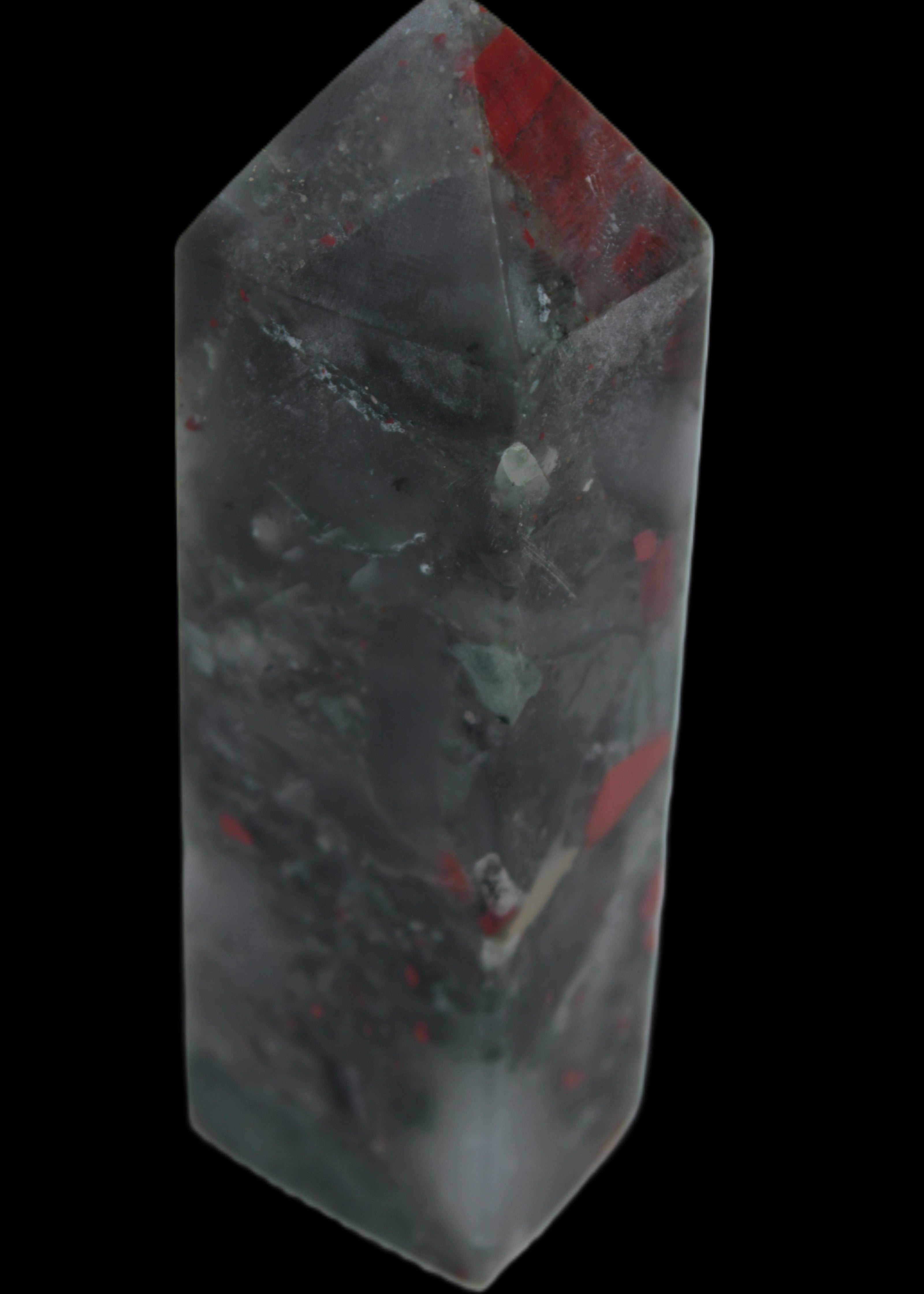 African Bloodstone obelisk 248g in sunshine - Rocks and Things Store
