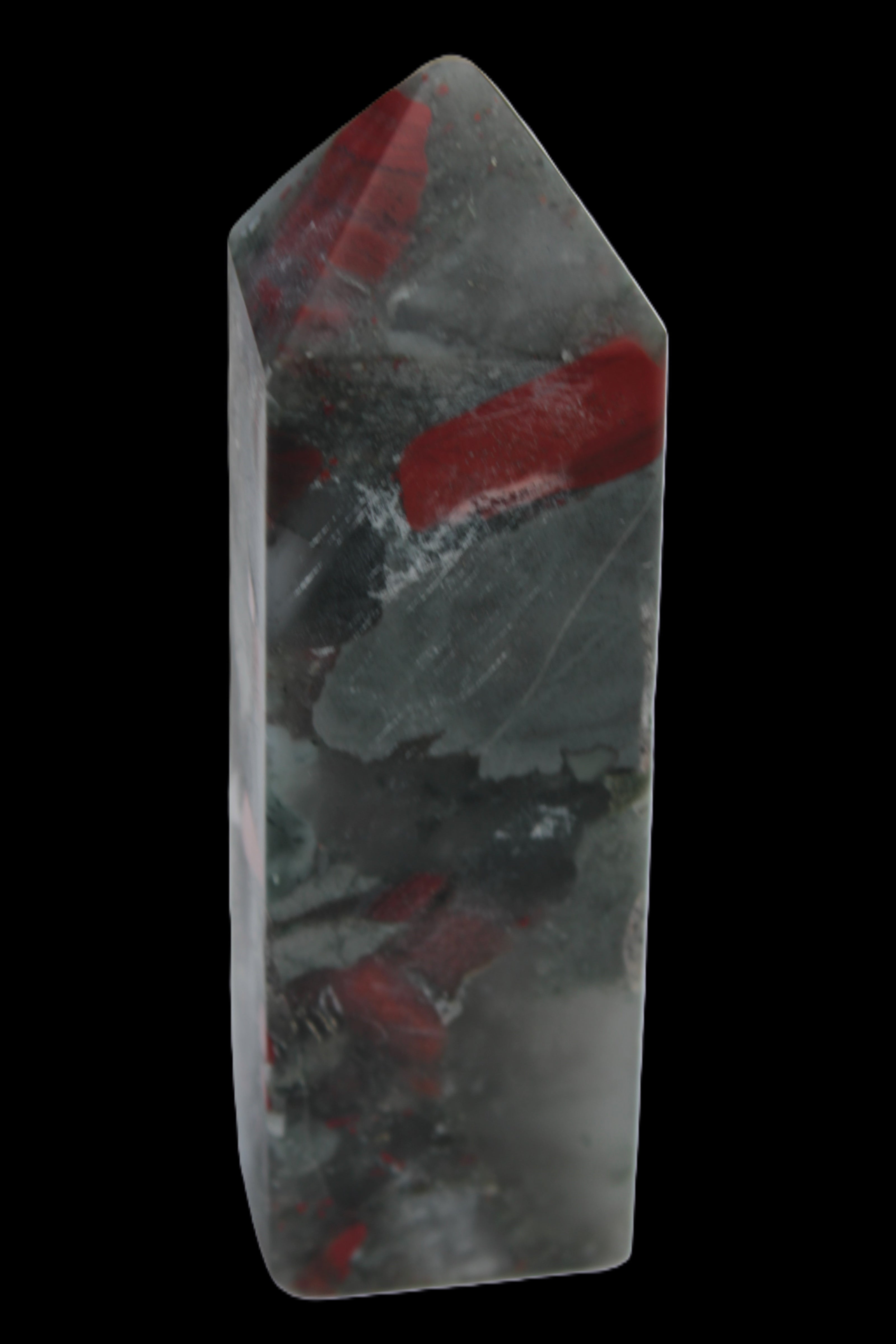 African Bloodstone obelisk 248g in sunshine - Rocks and Things Store