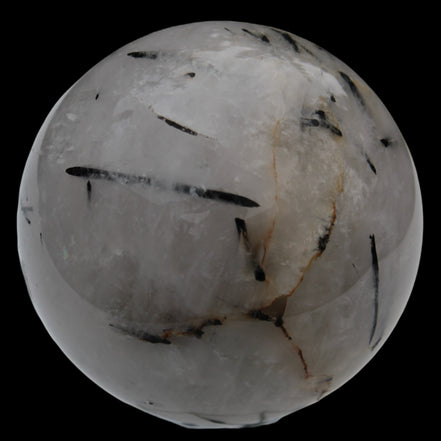 Tourmaline in Quartz sphere 86mm 894g in sunlight - Rocks and Things Store