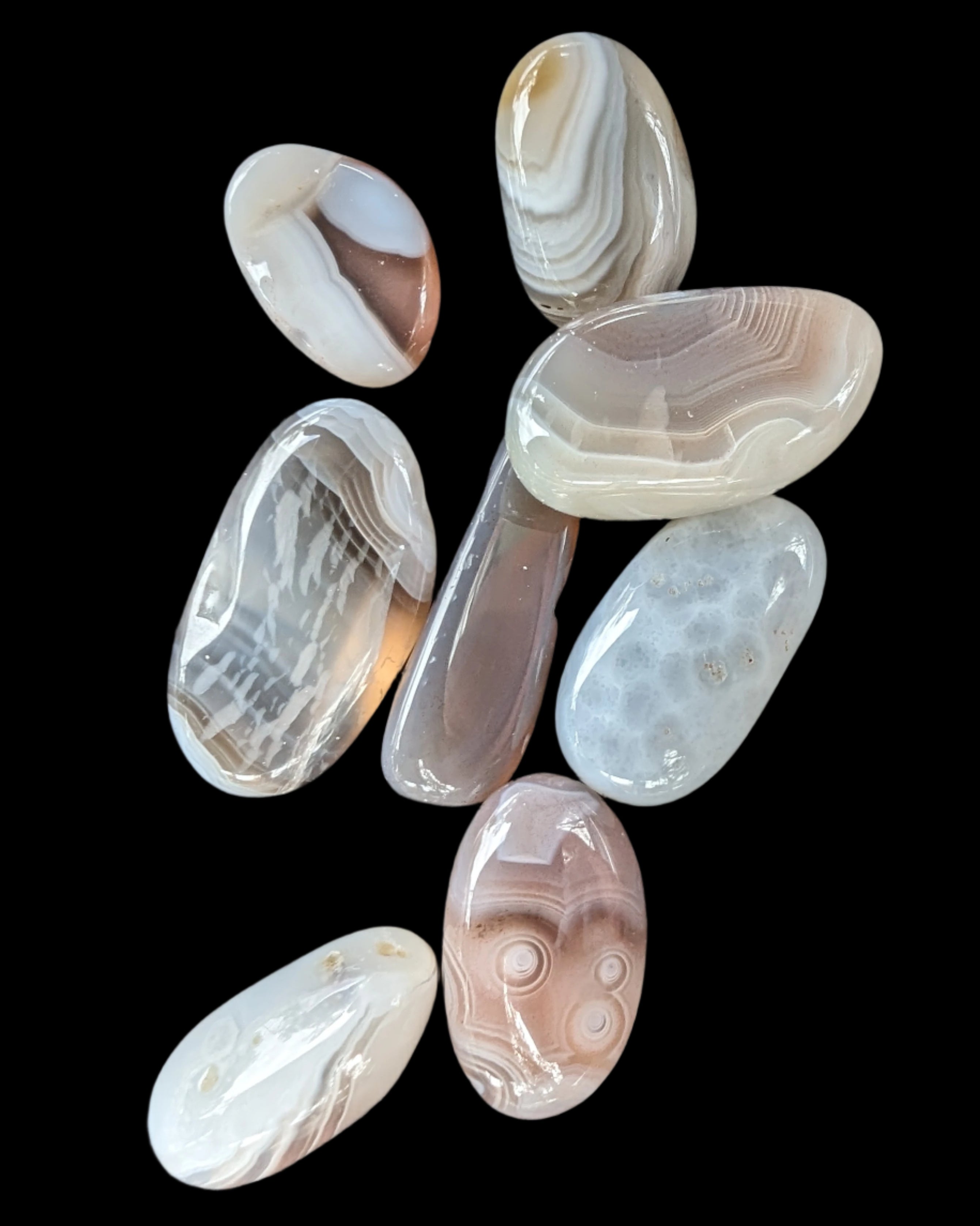Persian Silk Agate 5-stones 7g in sunlight - Rocks and Things Store