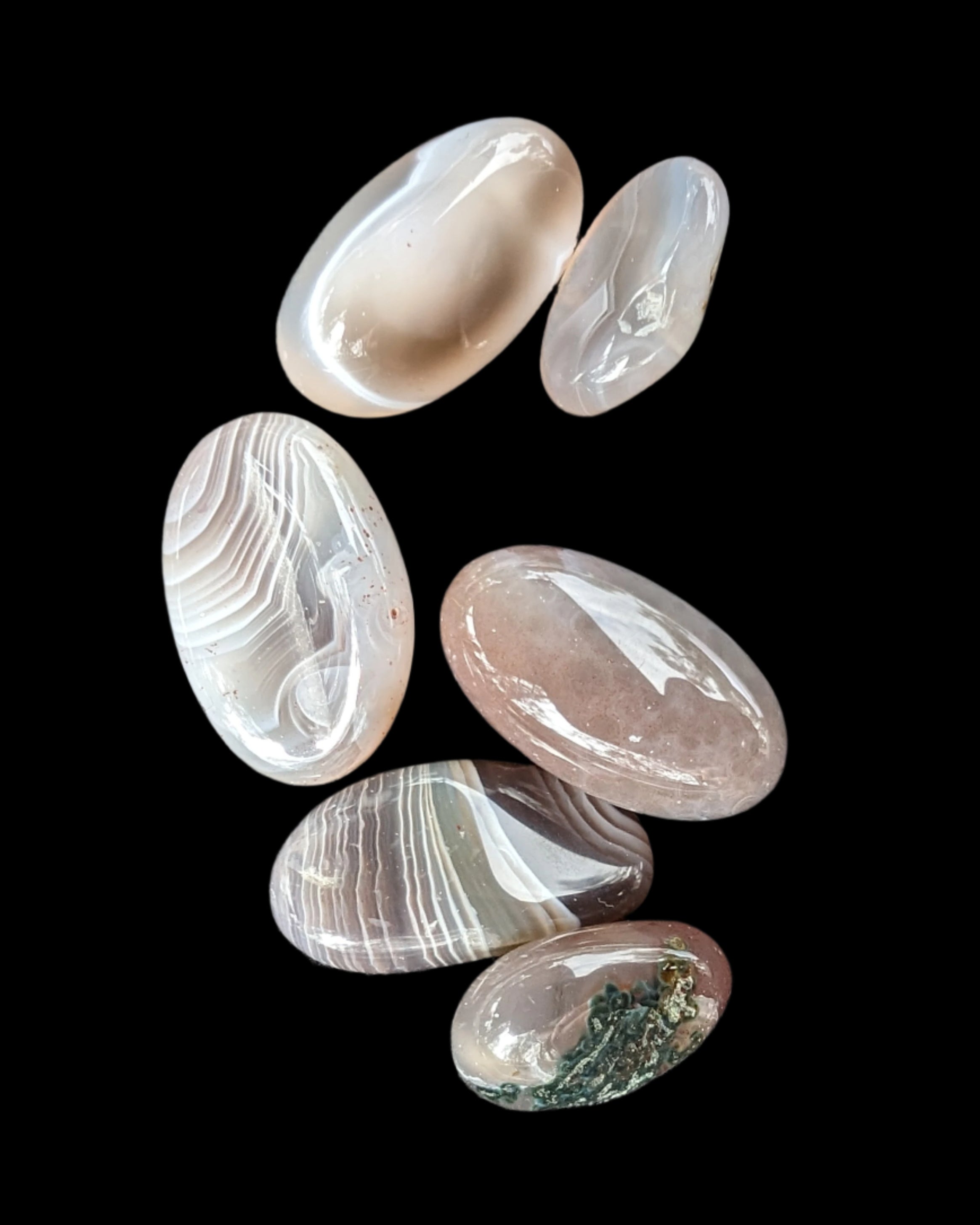 Persian Silk Agate 5-stones 7g in sunlight - Rocks and Things Store