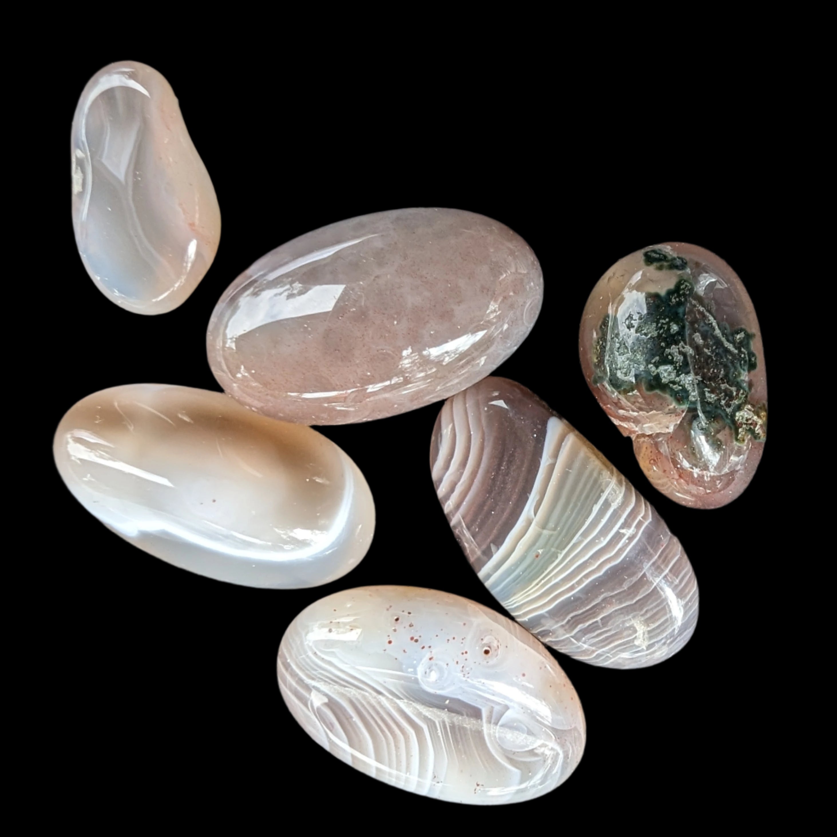 Persian Silk Agate 5-stones 7g in sunlight - Rocks and Things Store