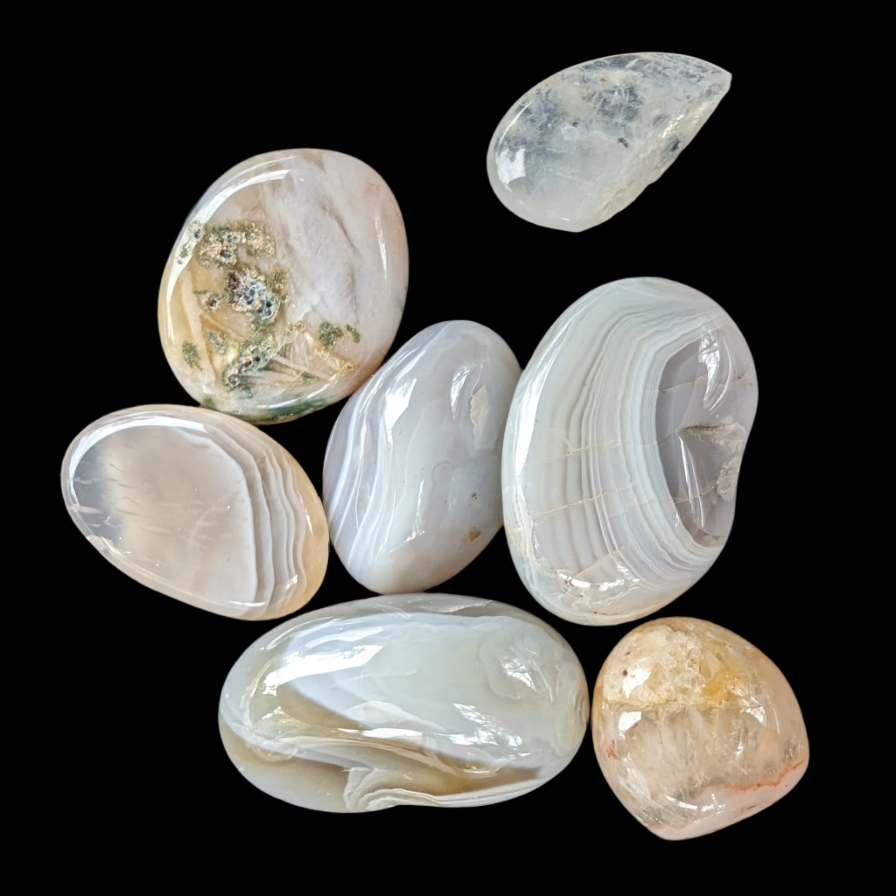 Persian Silk Agate 5-stones 7g in sunlight - Rocks and Things Store