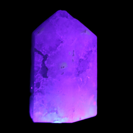 Quartz geode wand 56g in UV light - Rocks and Things Store