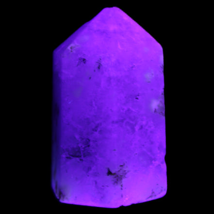 Quartz geode wand 56g in UV light - Rocks and Things Store