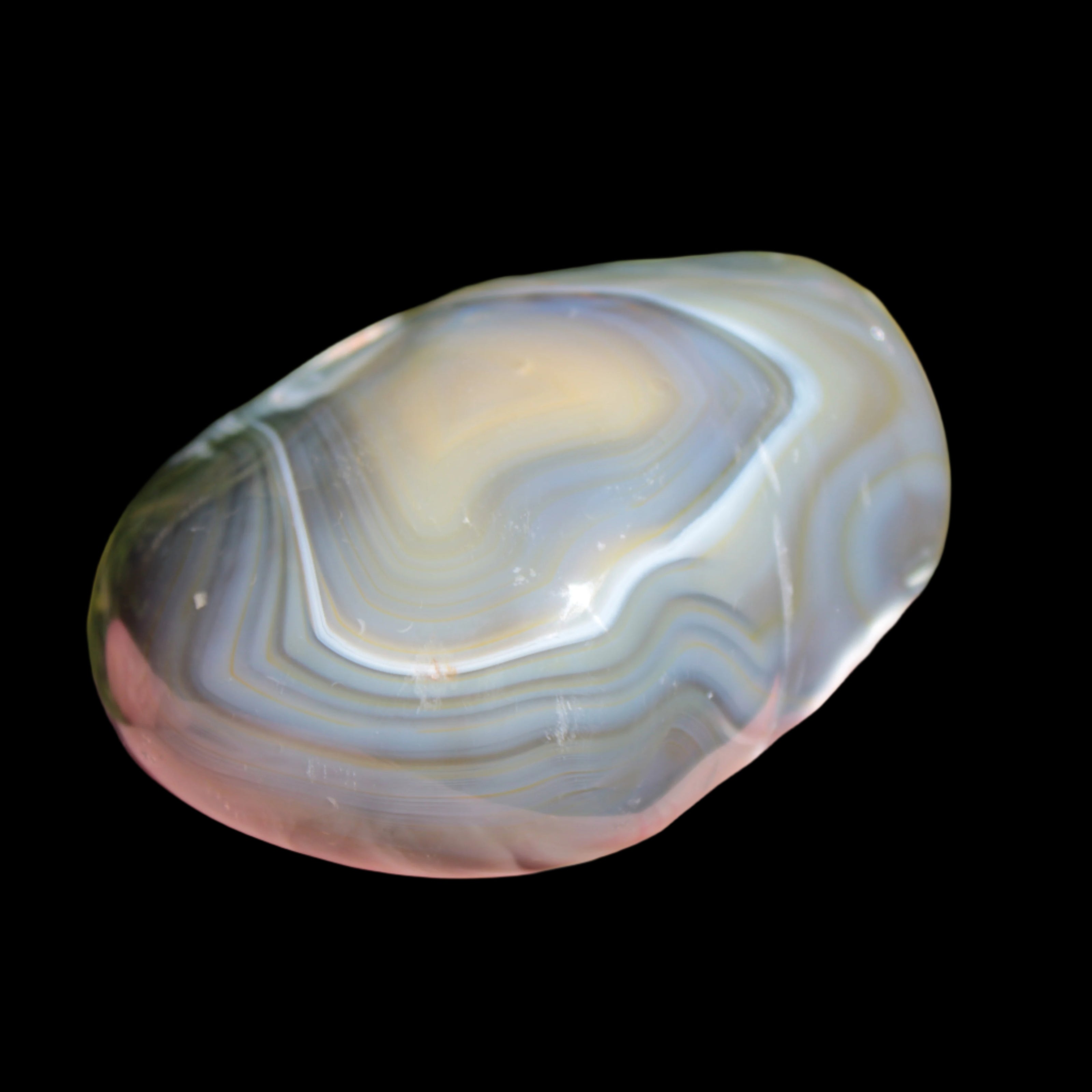Killer Whale Agate heart 548g in sunlight - Rocks and Things Store
