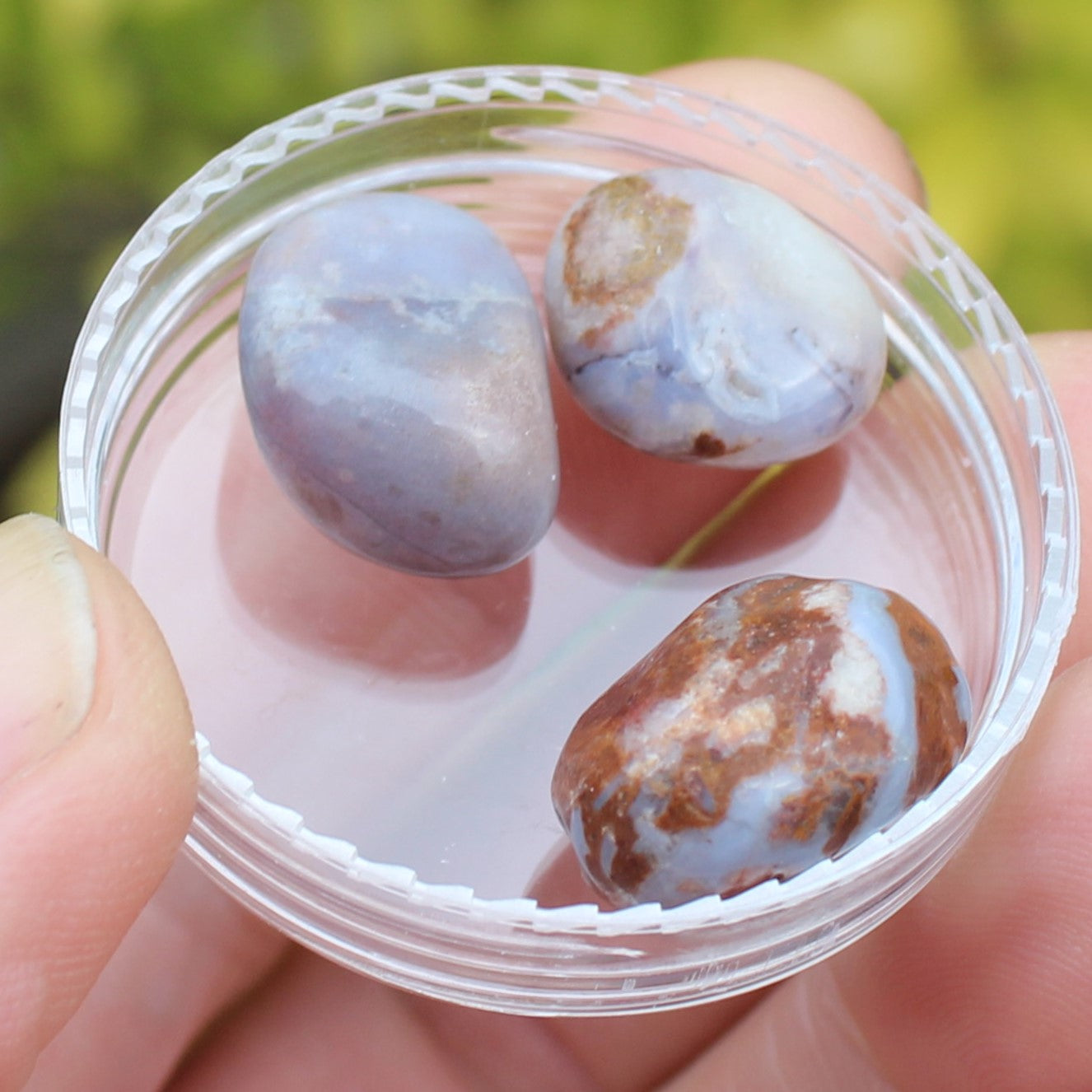 Blue Sakura Agate 3 stones 7-8g Rocks and Things