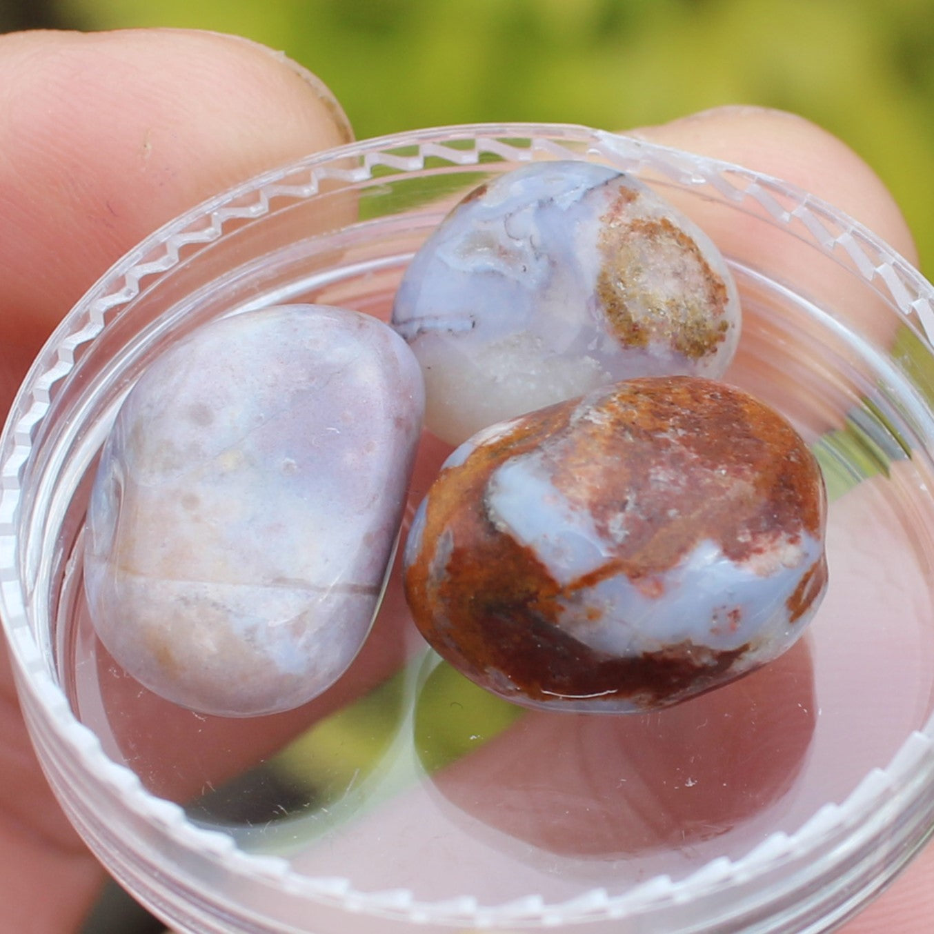 Blue Sakura Agate 3 stones 7-8g Rocks and Things