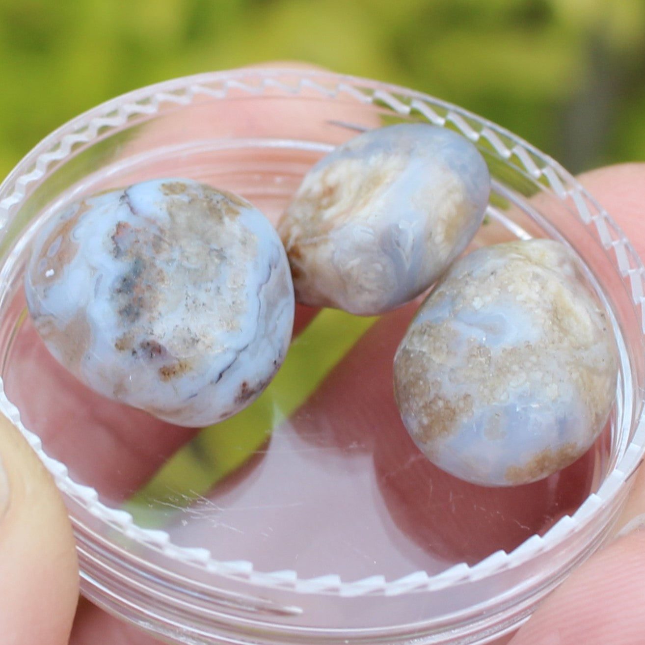 Blue Sakura Agate 3 stones 7-8g Rocks and Things