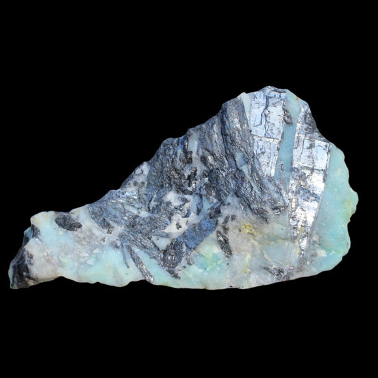Blue Aragonite with Stibnite rough specimen 207g in sunshine -  Rocks and Things Store