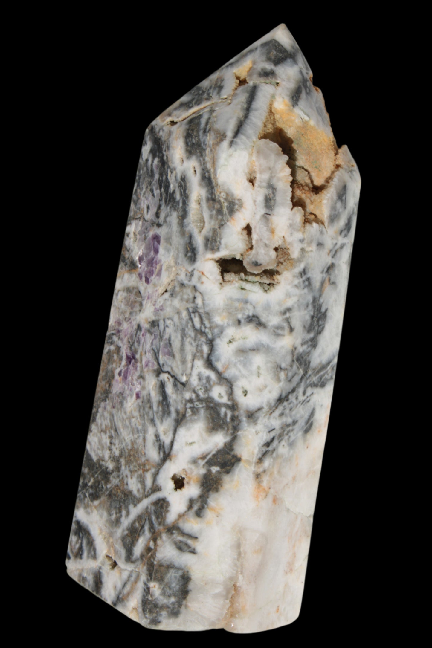 Purple Fantasy Fluorite obelisk drusy 1078g in sunlight - Rocks and Things Store