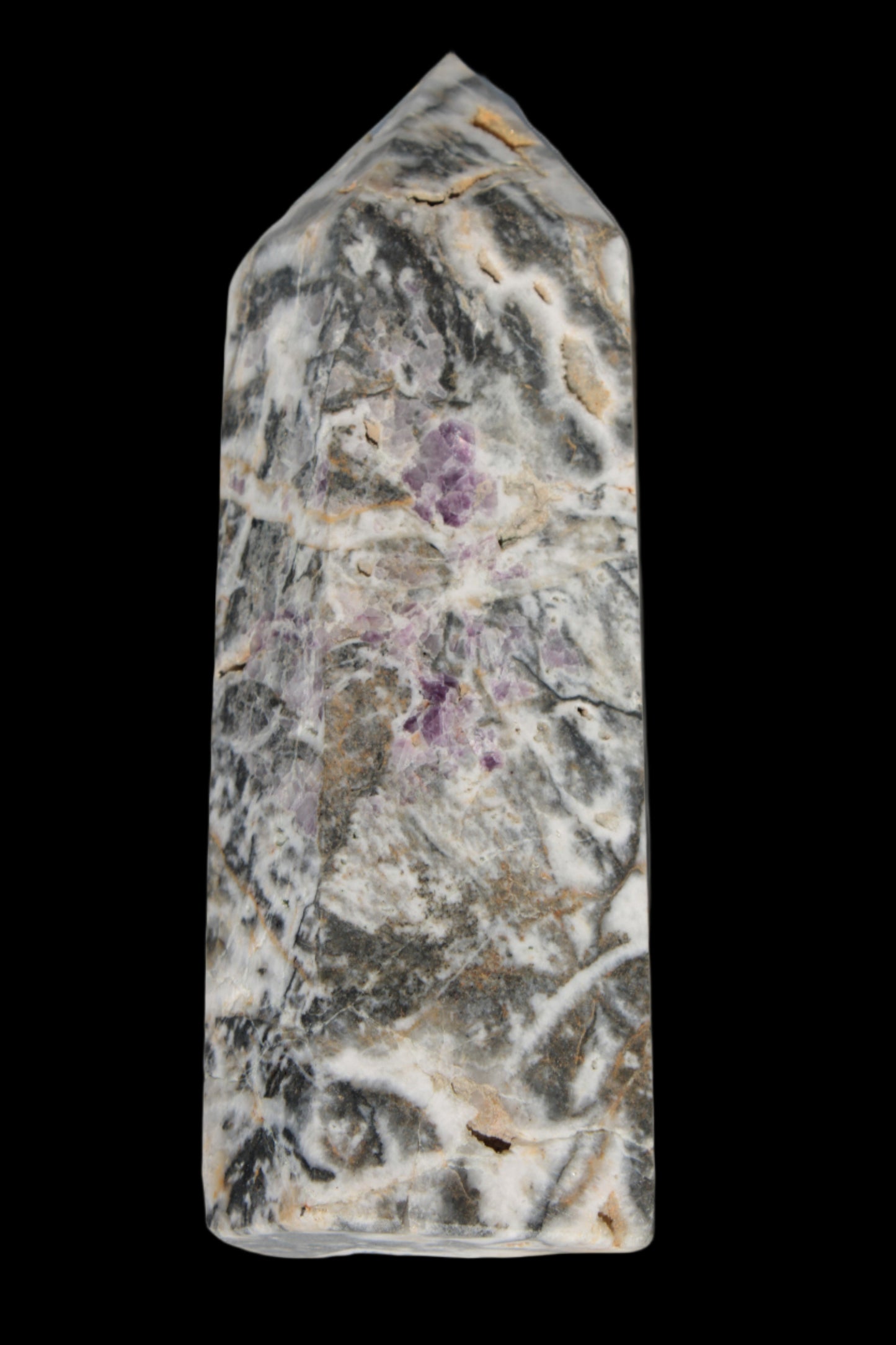 Purple Fantasy Fluorite obelisk drusy 1078g in sunlight - Rocks and Things Store