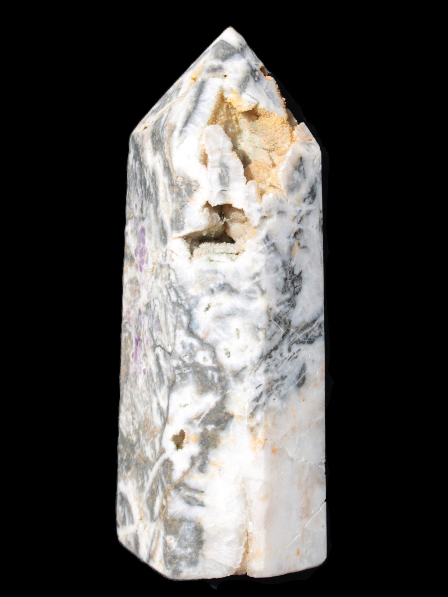 Purple Fantasy Fluorite obelisk druzy 1078g Rocks and Things