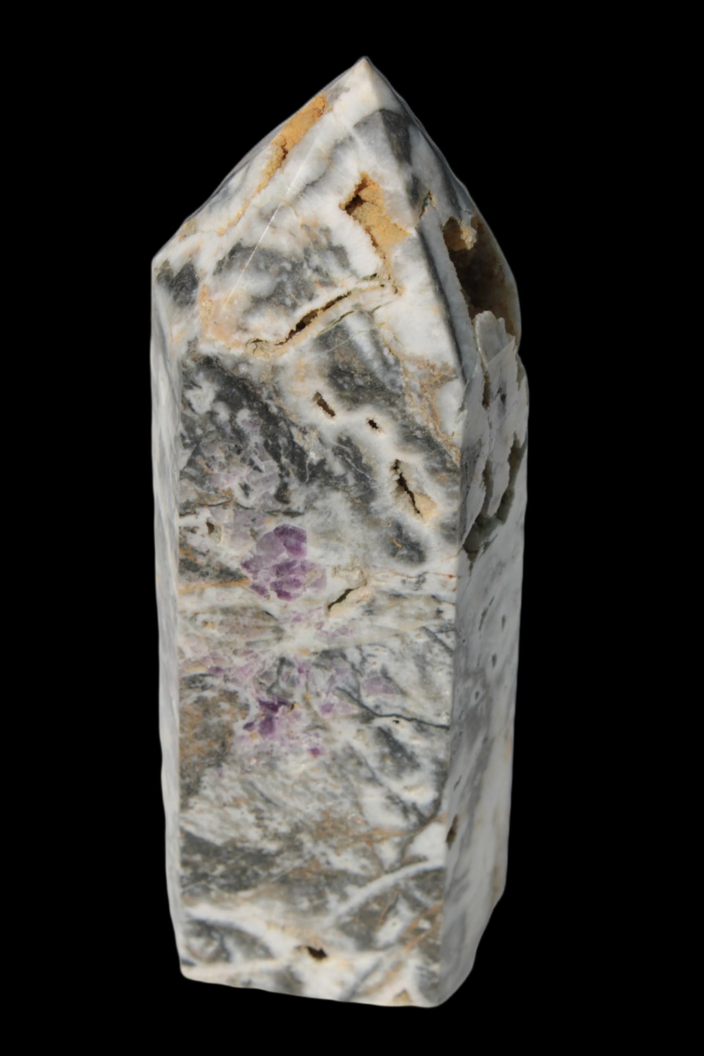 Purple Fantasy Fluorite obelisk drusy 1078g in sunlight - Rocks and Things Store