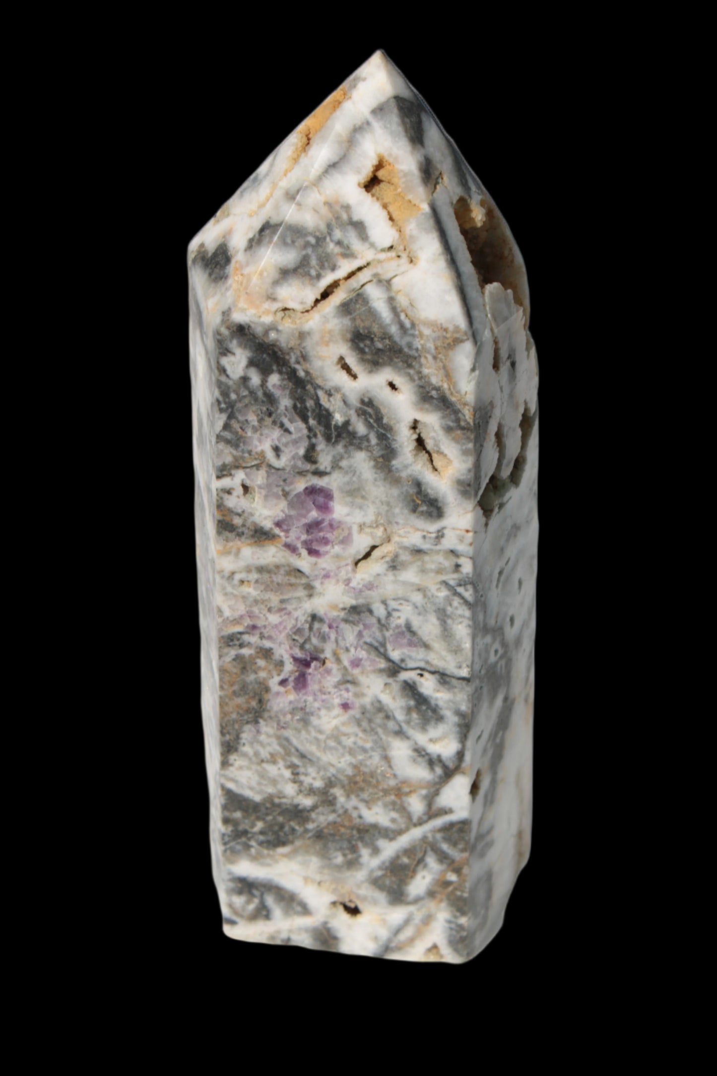 Purple Fantasy Fluorite obelisk drusy 1078g in sunlight - Rocks and Things Store