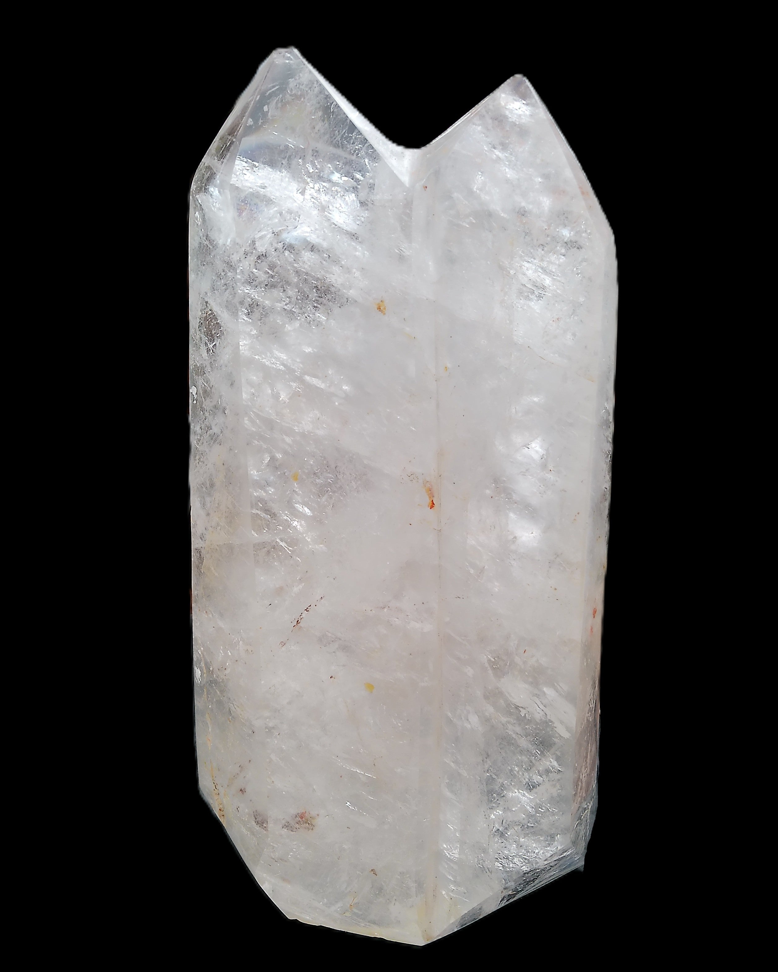 Clear Quartz double-pillar obelisk 1585g in sunlight - Rocks and Things Store