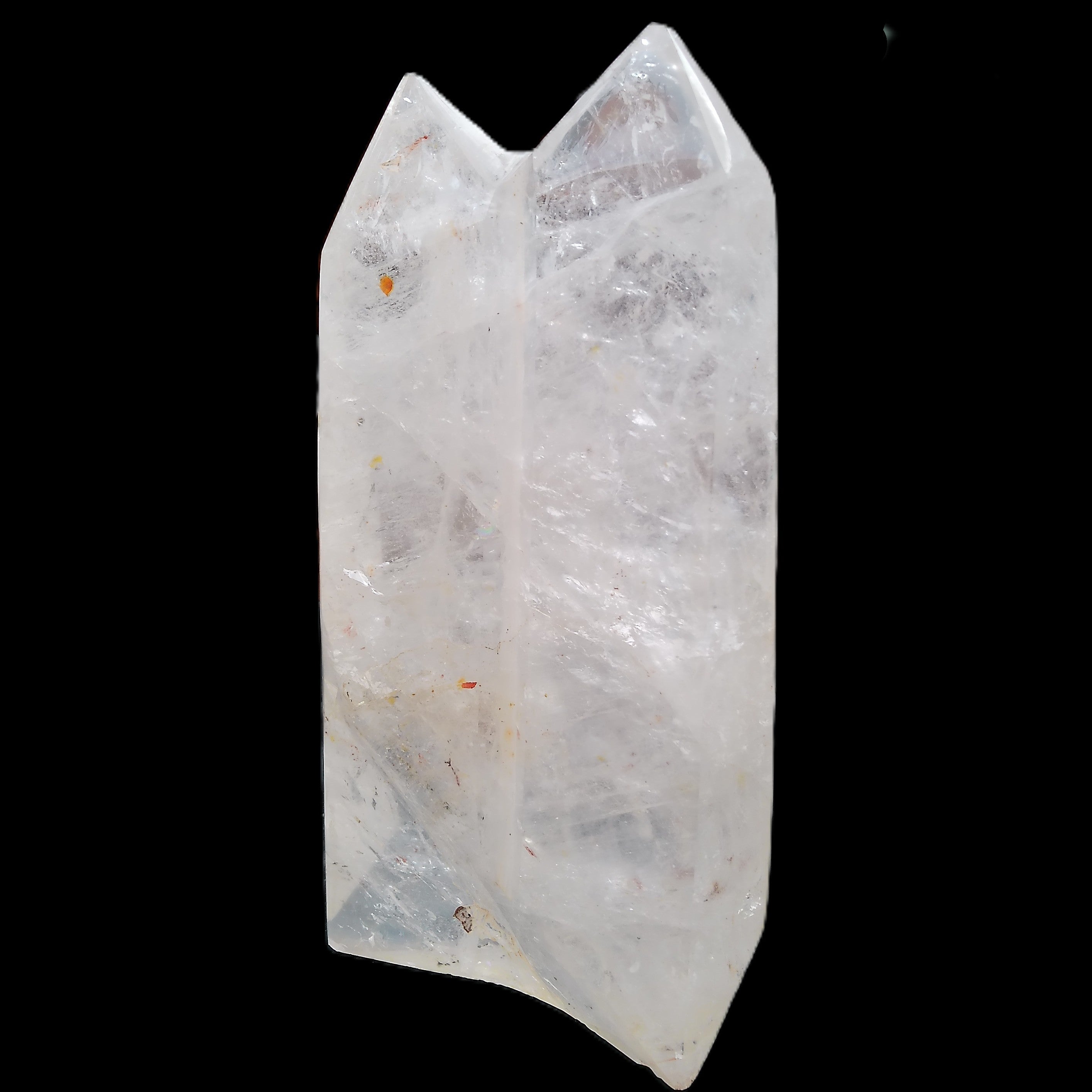 Clear Quartz double-pillar obelisk 1585g in sunlight - Rocks and Things Store