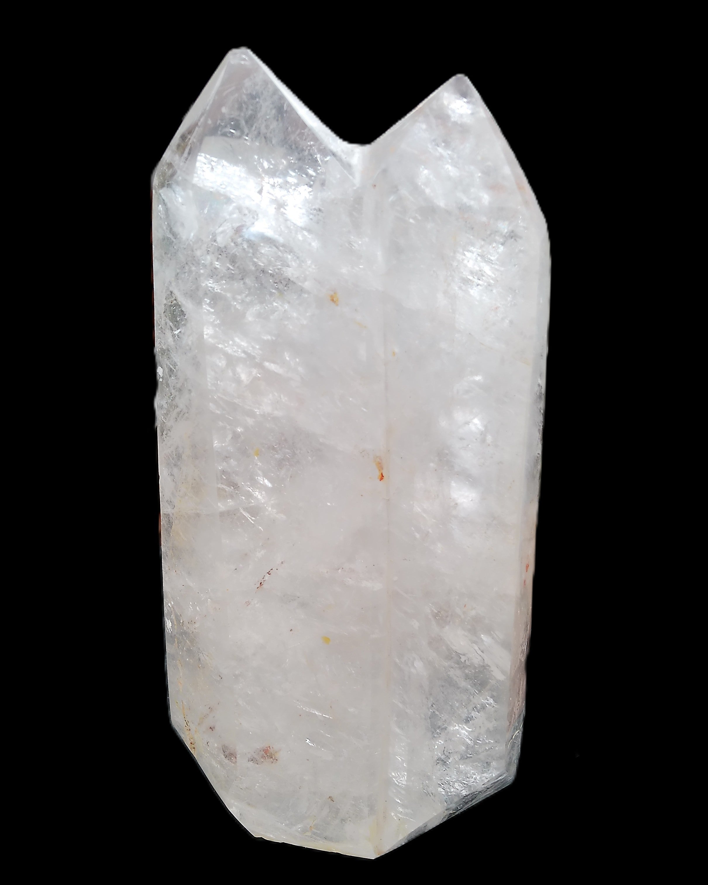 Clear Quartz double-pillar obelisk 1585g in sunlight - Rocks and Things Store