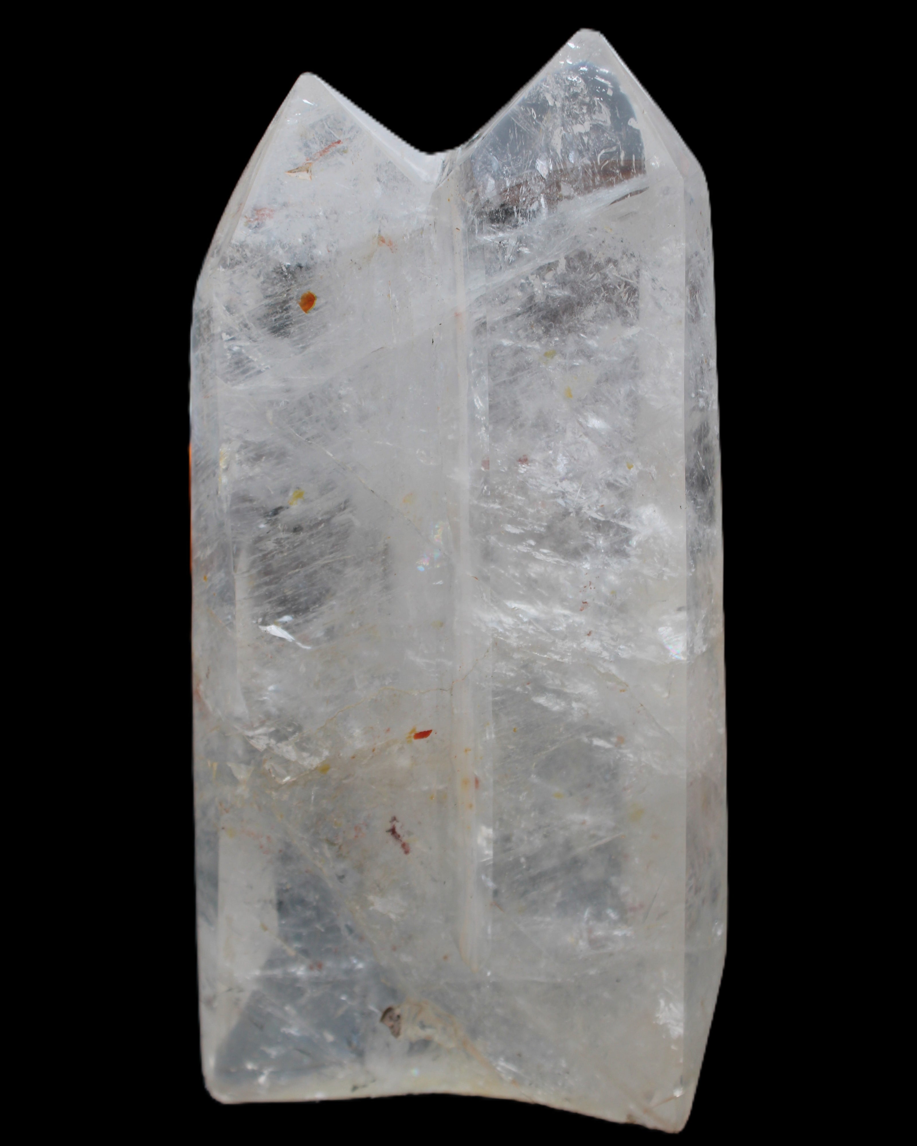 Clear Quartz double-pillar obelisk 1585g in sunlight - Rocks and Things Store
