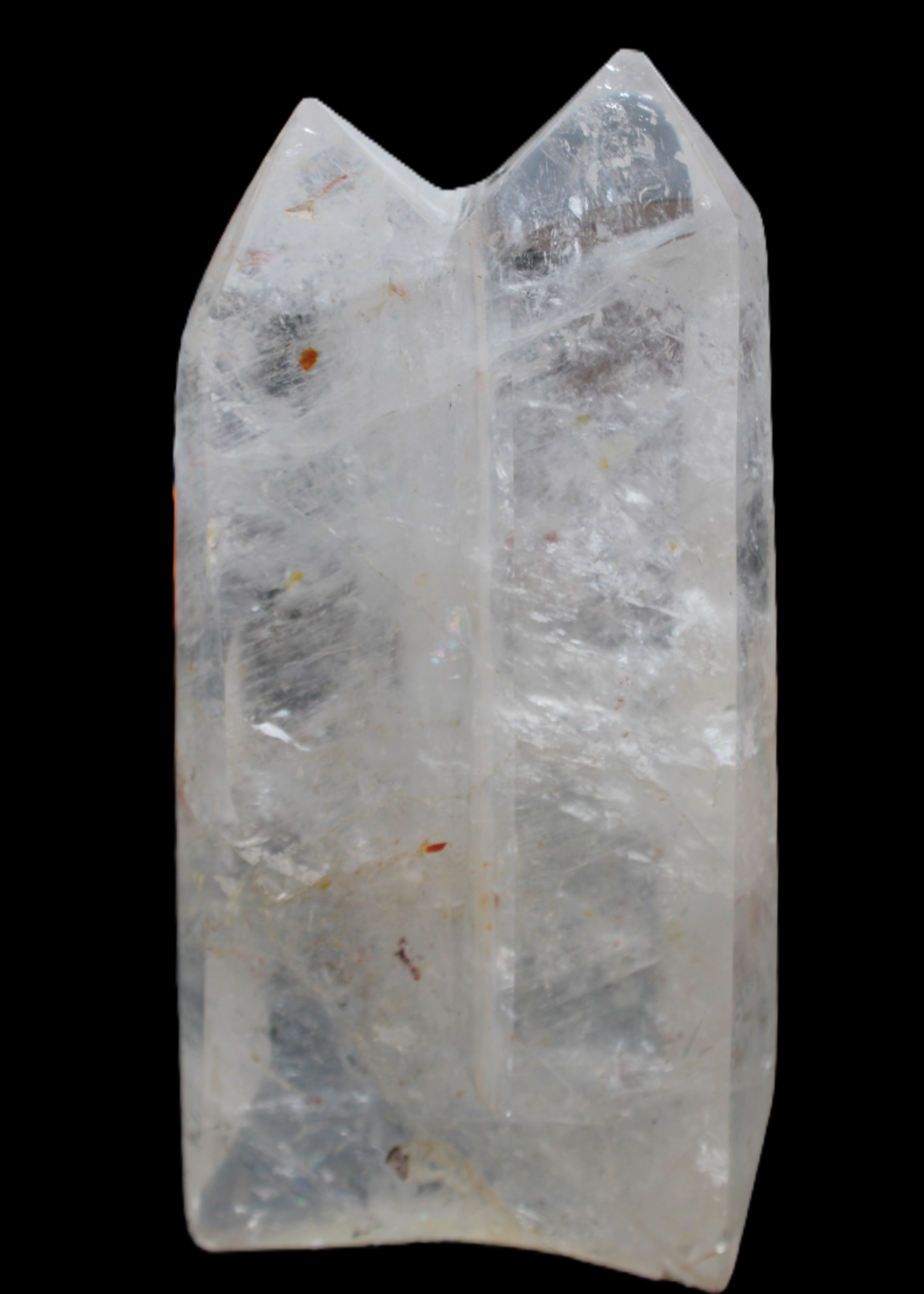 Clear Quartz double-pillar obelisk 1585g in sunlight - Rocks and Things Store