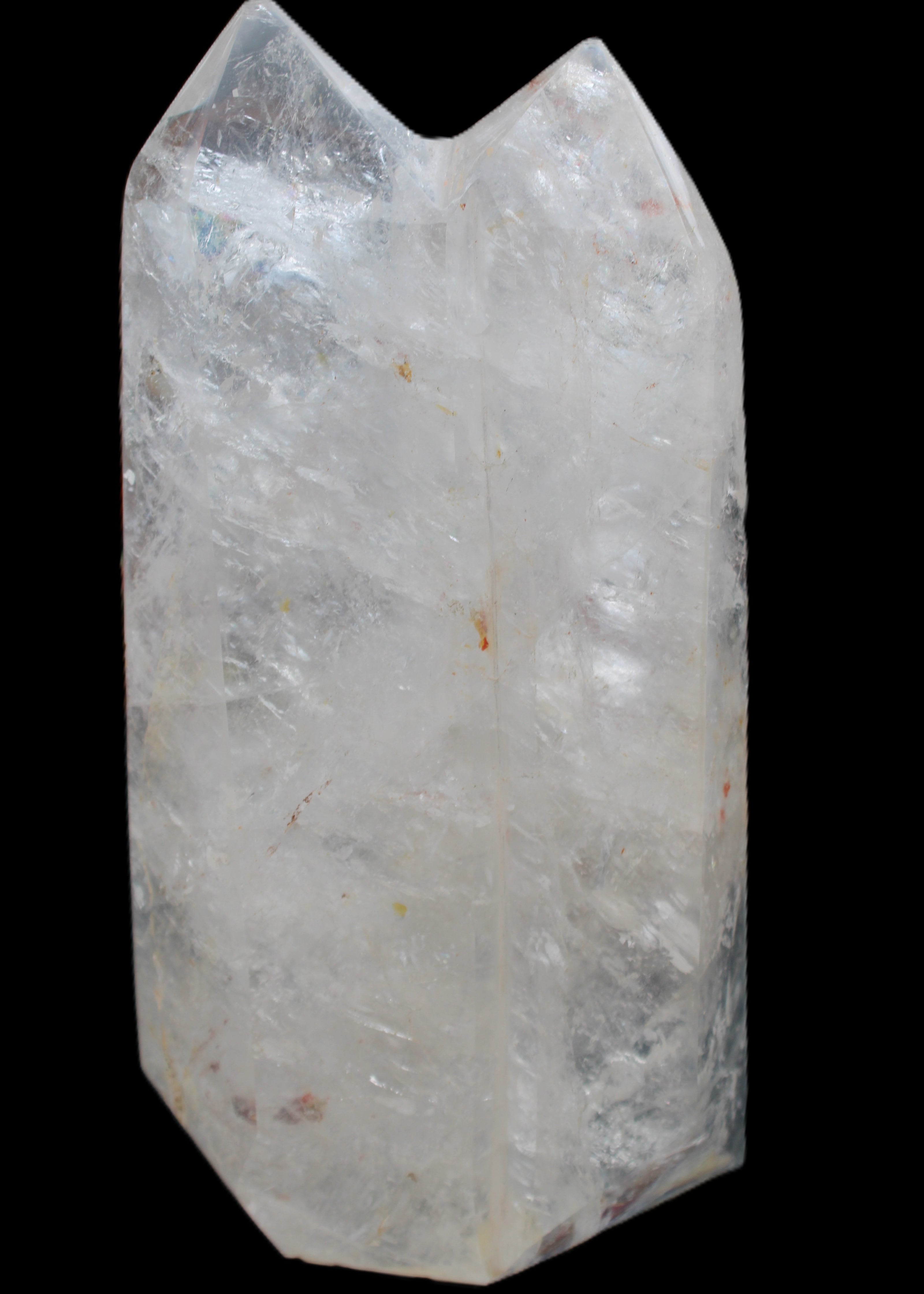 Clear Quartz double-pillar obelisk 1585g in sunlight - Rocks and Things Store