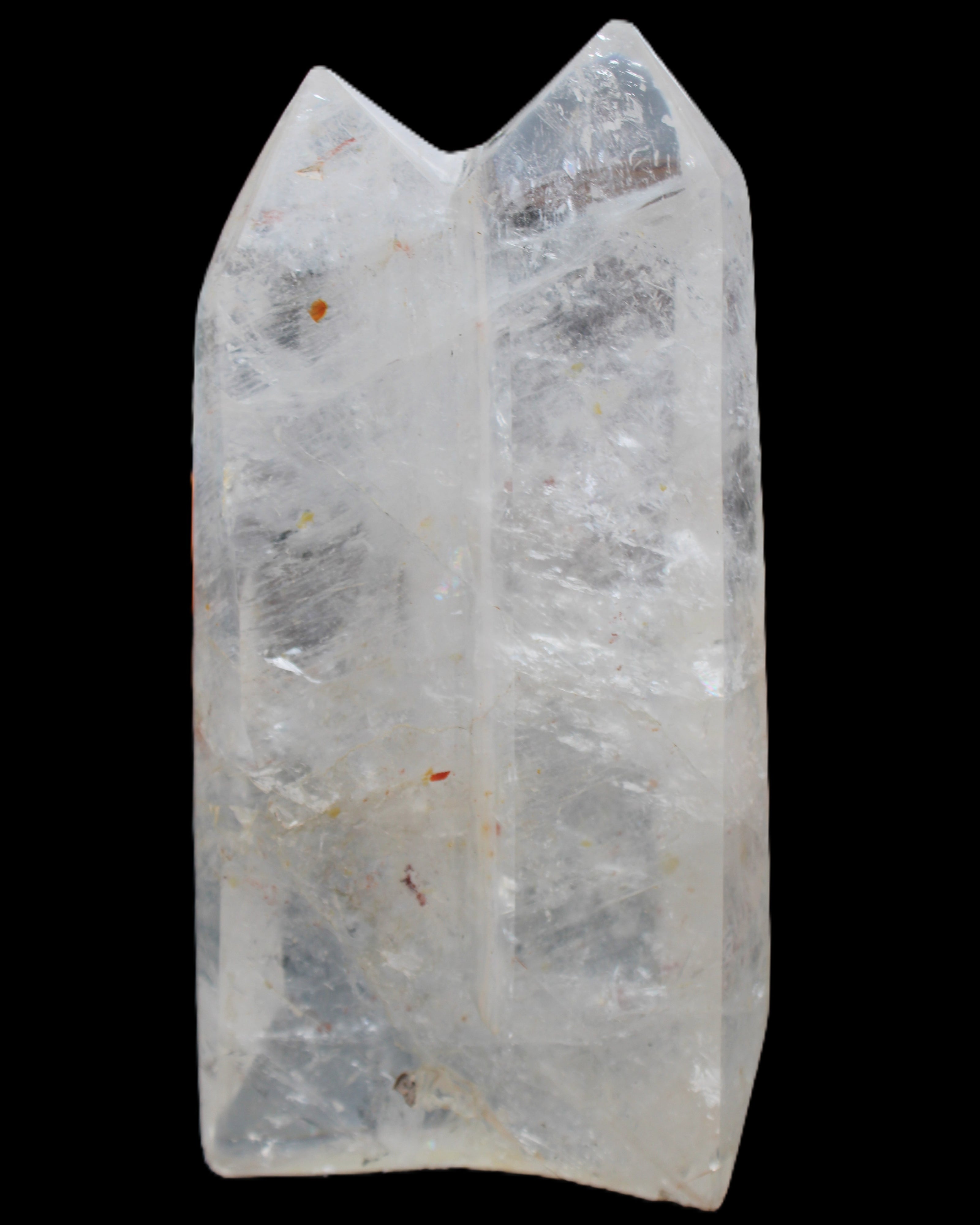 Clear Quartz double-pillar obelisk 1585g in sunlight - Rocks and Things Store