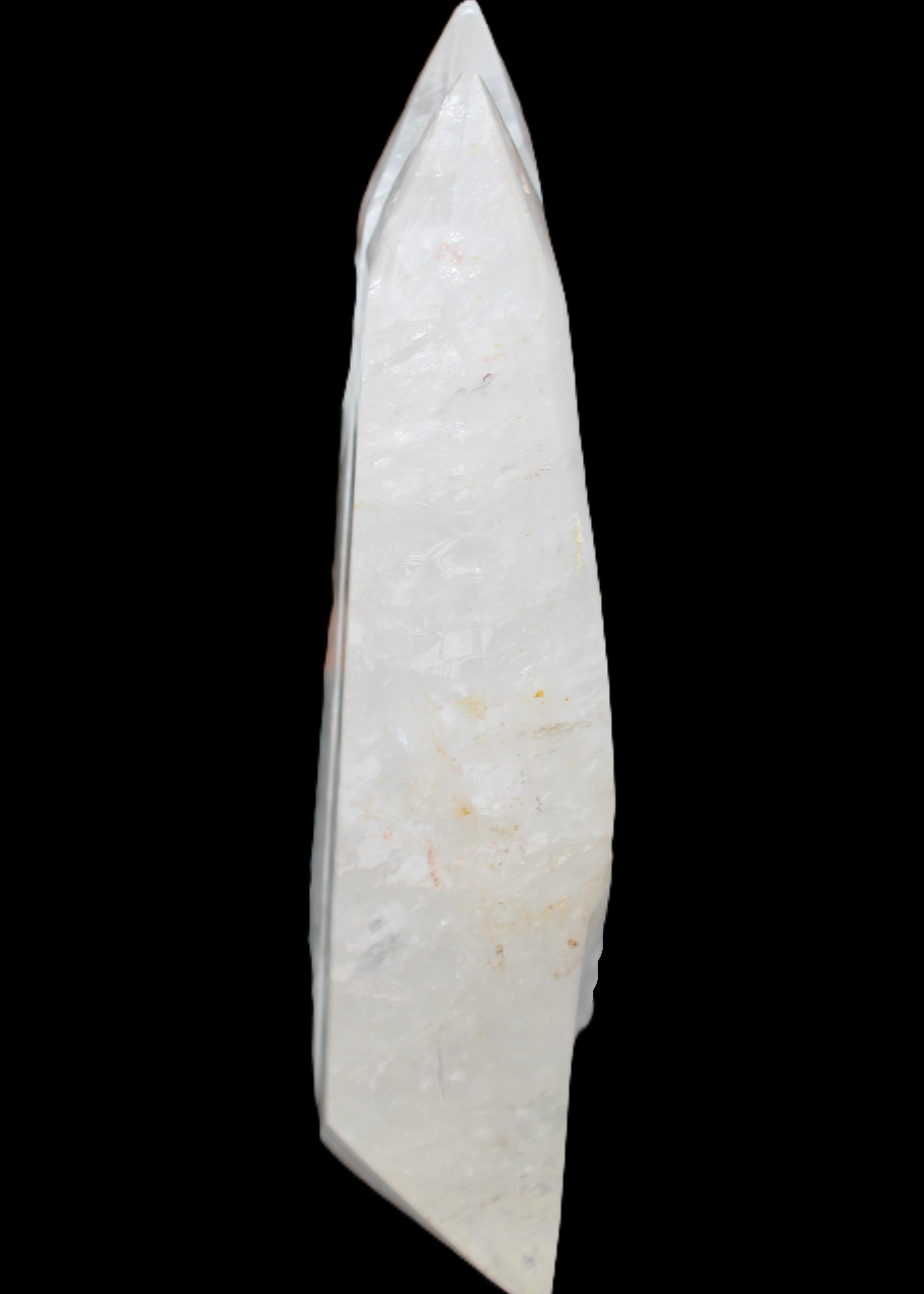Clear Quartz double-pillar obelisk 1585g in sunlight - Rocks and Things Store