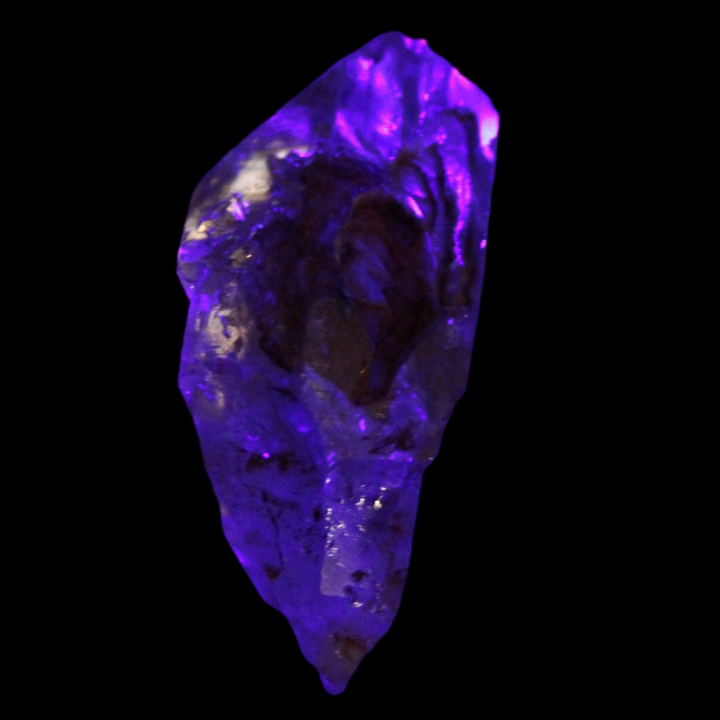 Fenster Diamond Quartz with petroleum fluorescence 41-48mm 12-18g in UV light - Rocks and Things Store