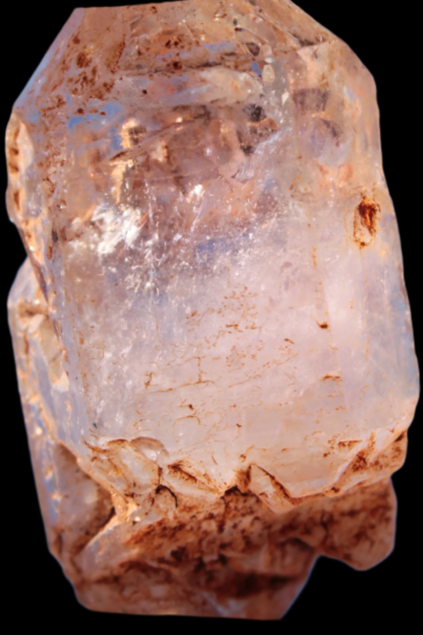 Fenster Diamond Quartz with petroleum fluorescence 41-48mm 12-18g in sunlight - Rocks and Things Store