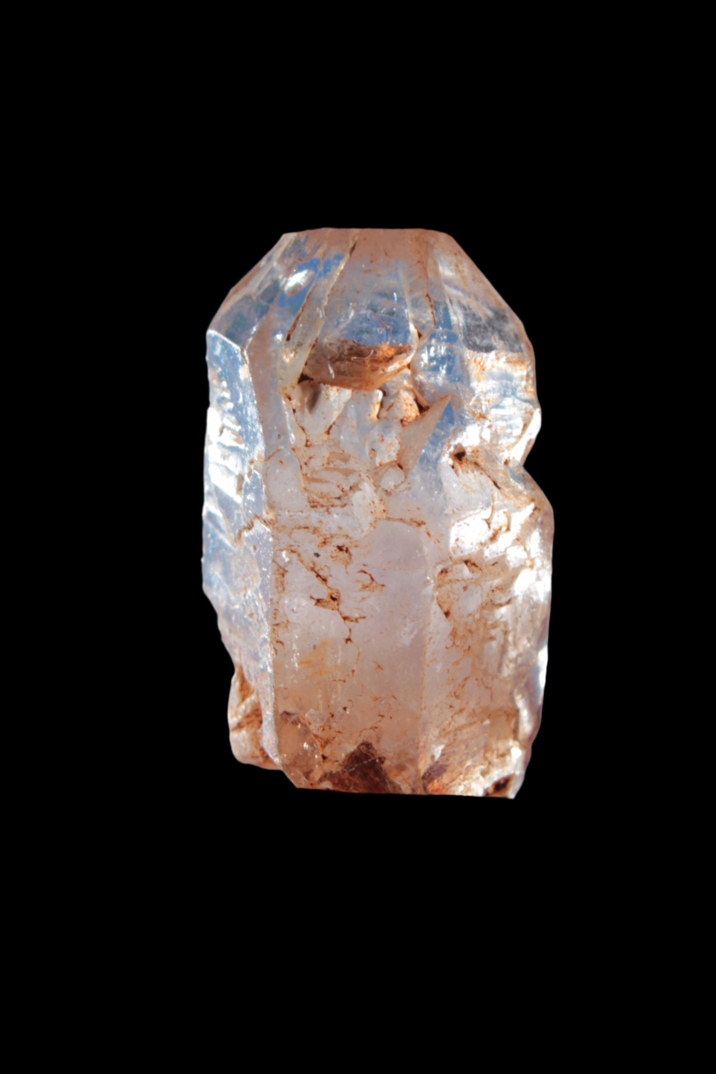 Fenster Diamond Quartz with petroleum fluorescence 41-48mm 12-18g in sunlight - Rocks and Things Store