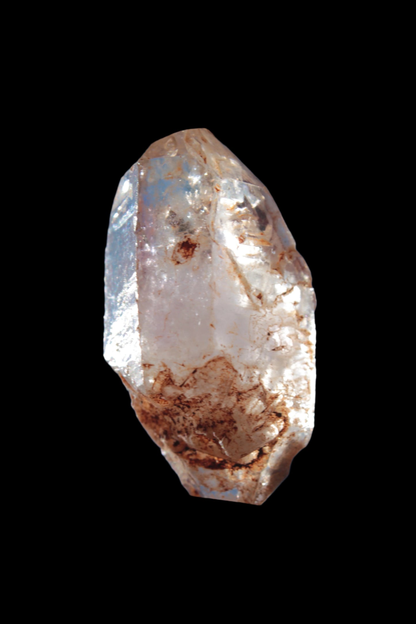 Fenster Diamond Quartz with petroleum fluorescence 41-48mm 12-18g in sunlight - Rocks and Things Store