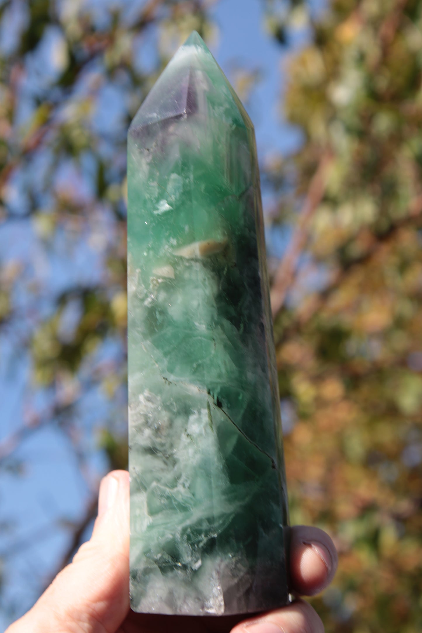 Fluorite obelisk 766g Rocks and Things