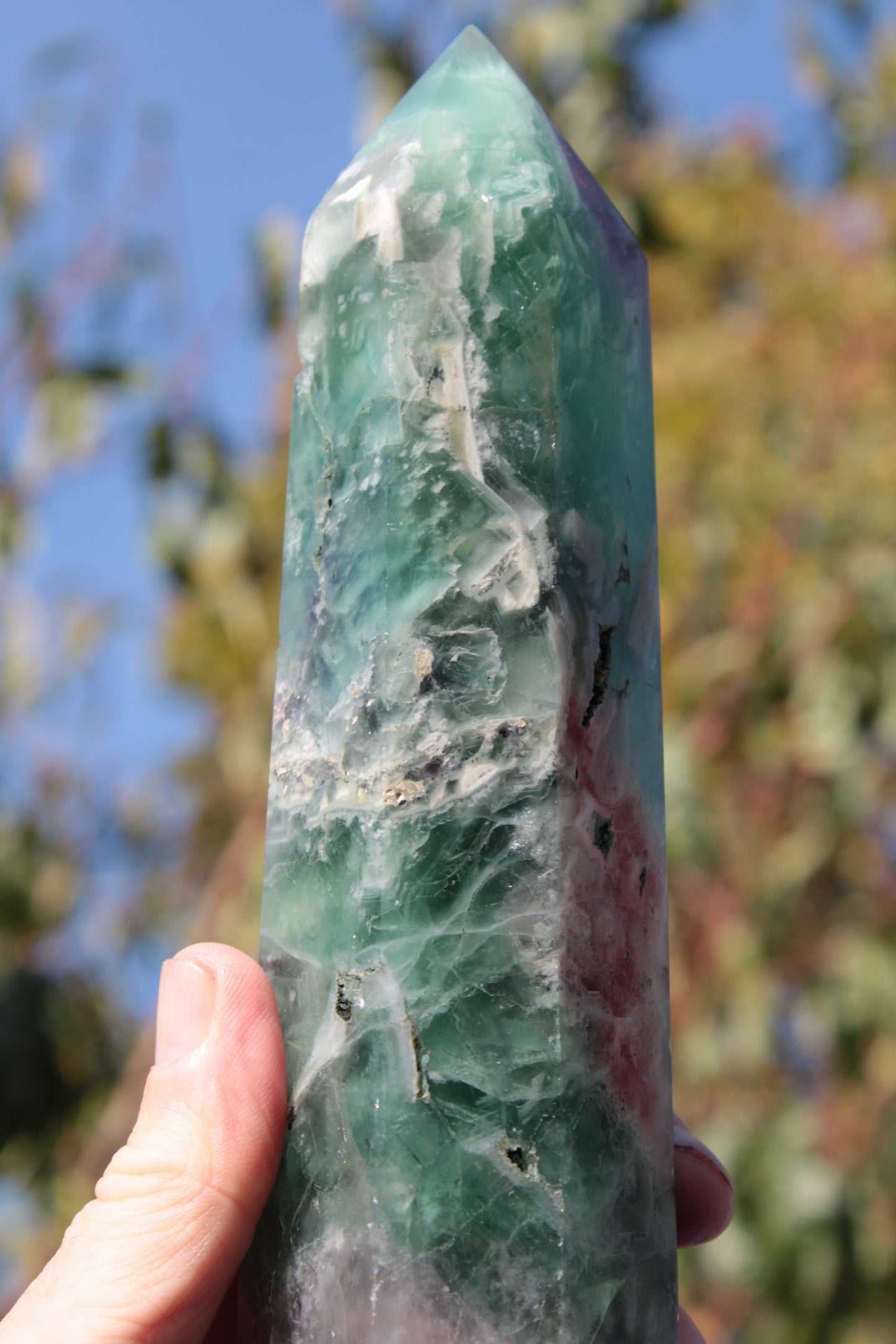 Fluorite obelisk 766g Rocks and Things