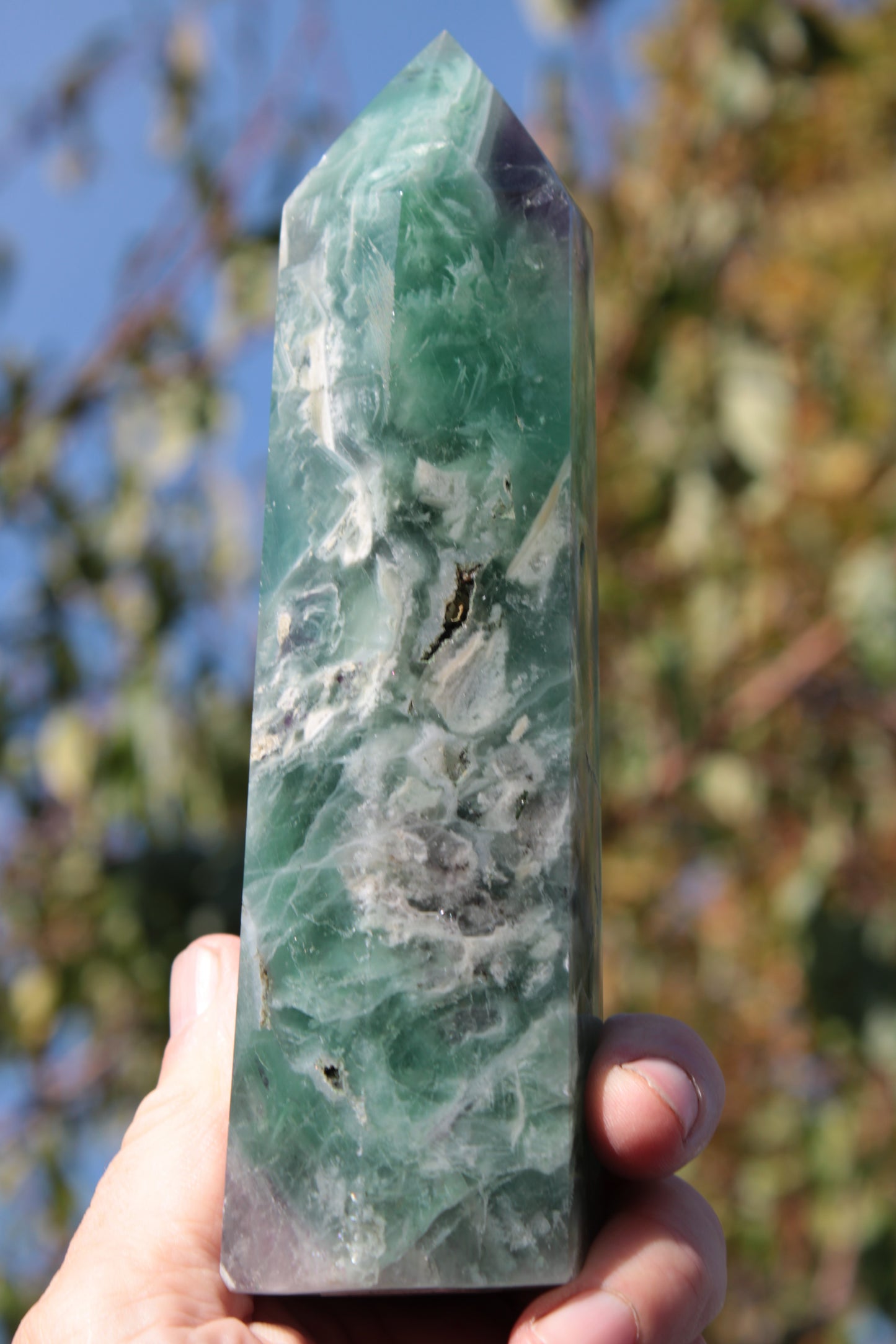 Fluorite obelisk 766g Rocks and Things