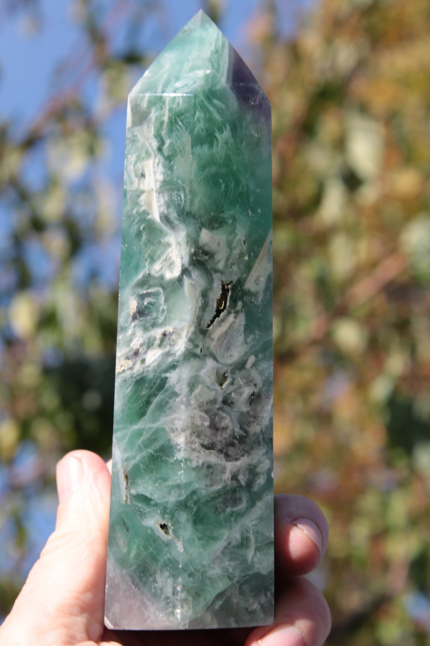 Fluorite obelisk 766g Rocks and Things