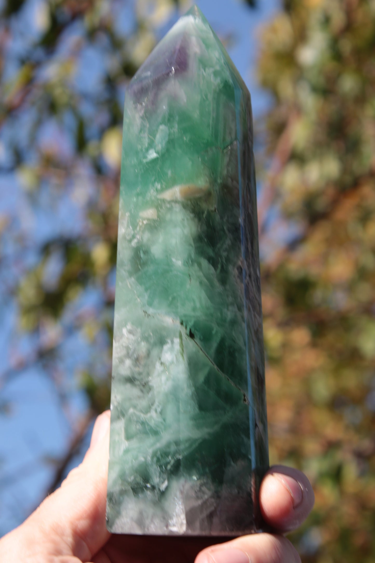 Fluorite obelisk 766g Rocks and Things