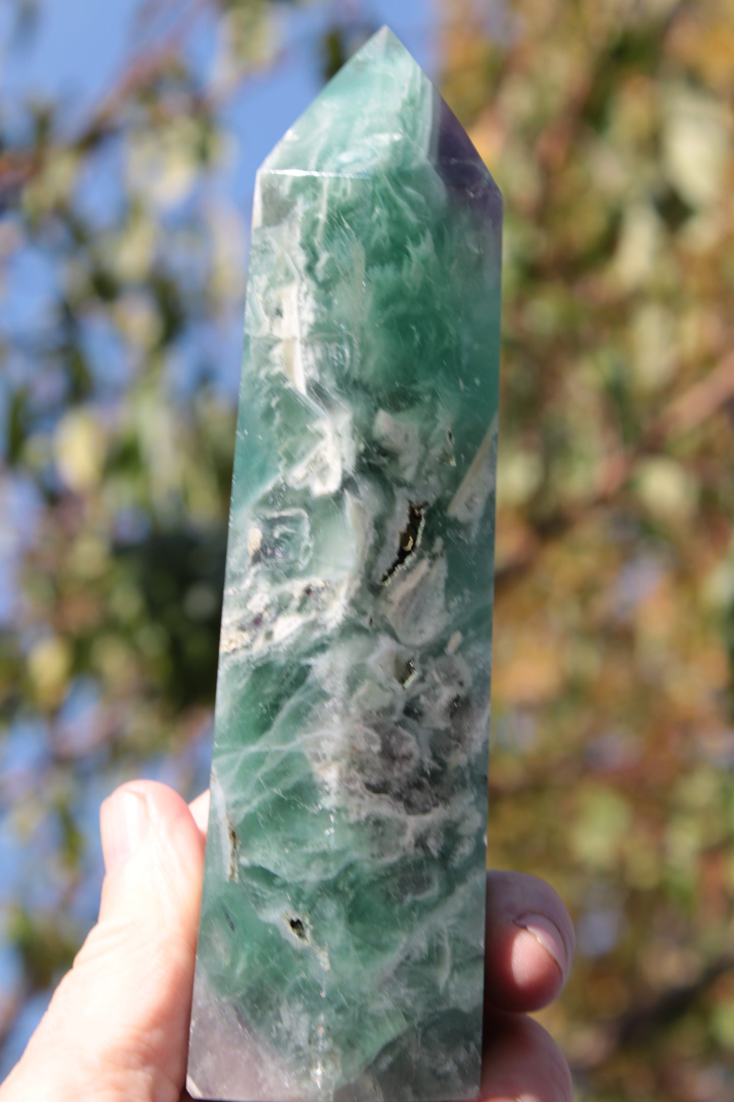 Fluorite obelisk 766g Rocks and Things